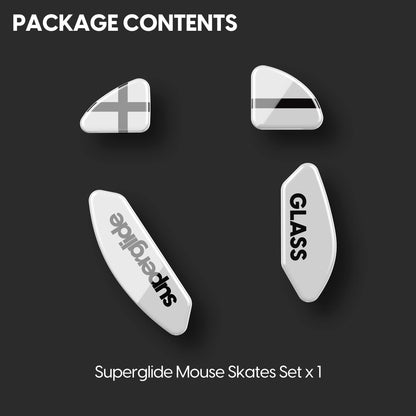Pulsar Gaming Gears Superglide Mouse Feet - Ultra Strong Glass, Fast & Smooth, Model XM4SGW, Black