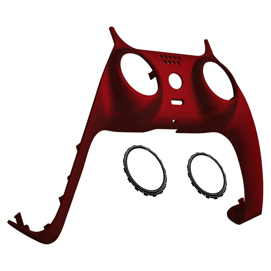 eXtremeRate Scarlet Red Decorative Trim Shell Compatible with p s 5 Controller  Soft Touch DIY Replacement Clip Shell  Custom Plates Cover Compatible with p s 5 Controller with Accent Rings