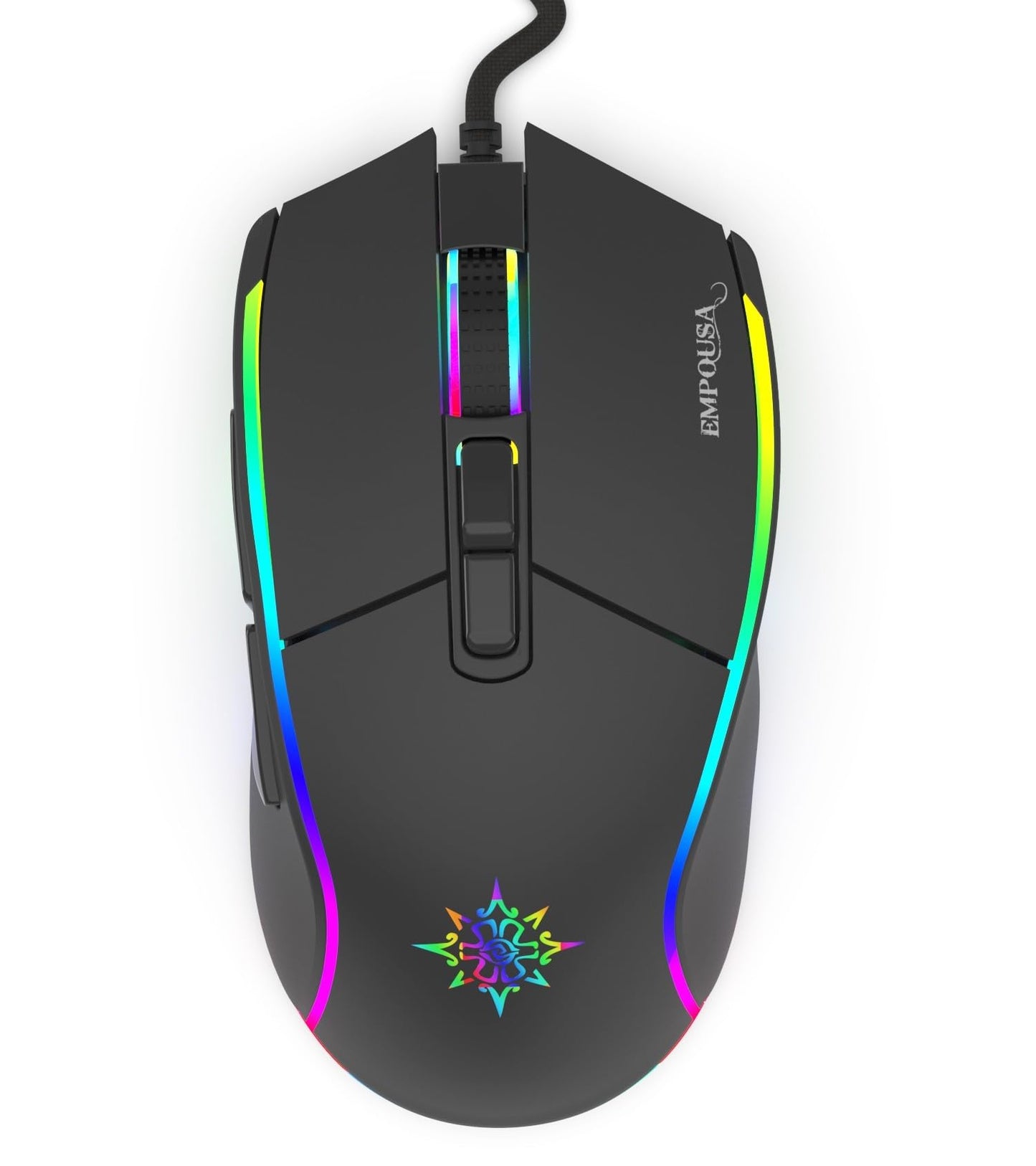 Inca IMG-GT16 PRO Wired Gaming Mouse - 6400 DPI, 7 Programmable Buttons, 6 RGB Lighting Modes, 1.8 m Braided Cable, Ergonomic De