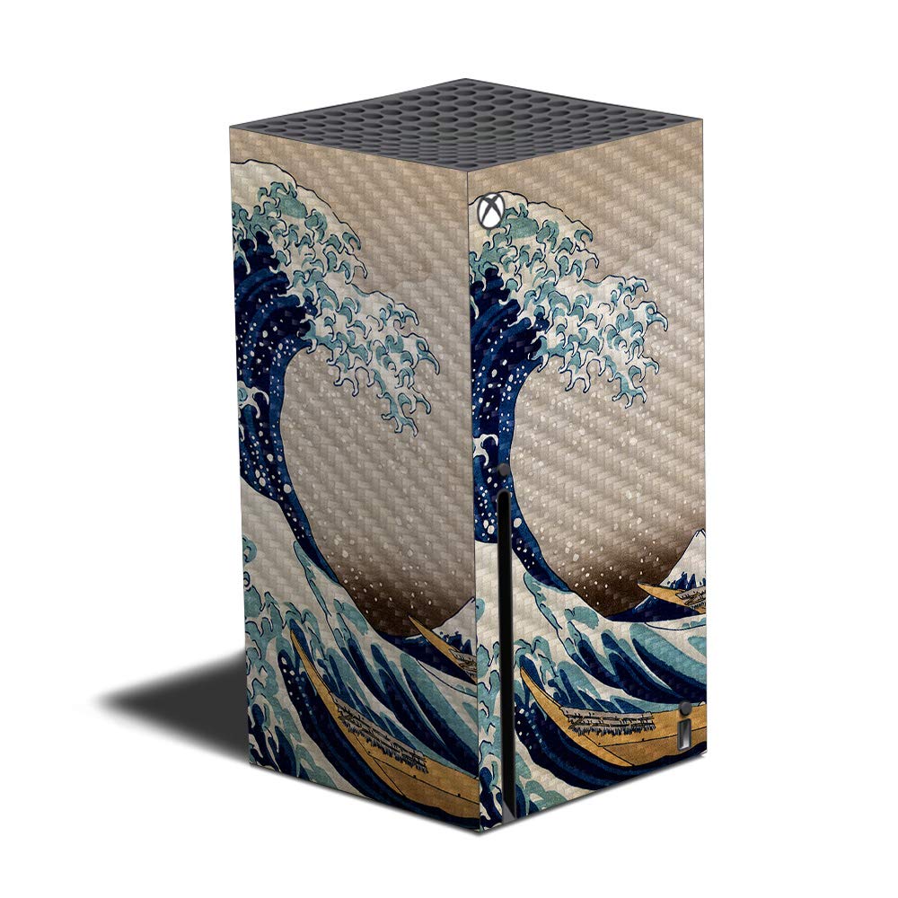 MightySkins Carbon Fiber Skin Compatible with Xbox Series X - Great Wave of Kanagawa | Protective  Durable Textured Carbon Fiber Finish | Easy to Apply | Made in The USA