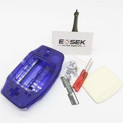 EXSEK GBA Housing Shell Pack - Transparent Blue Edition Compatible with Gameboy Advance - Model GBA shell blue