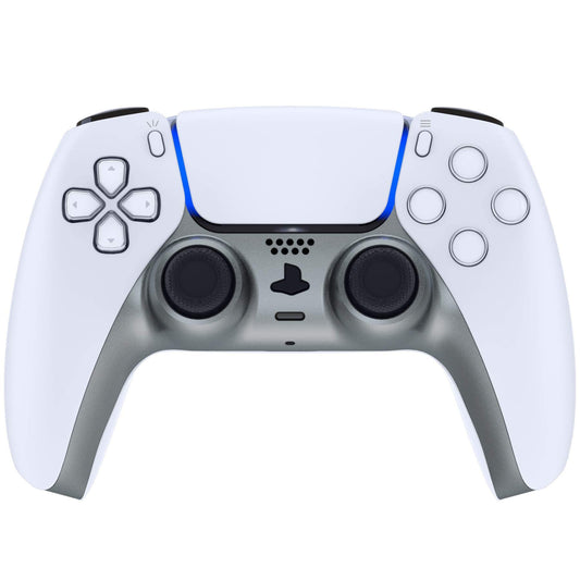 eXtremeRate Metallic Steel Gray Decorative Trim Shell Compatible with p s 5 Controller  DIY Replacement Clip Shell  Custom Plates Cover Compatible with p s 5 Controller with Accent Rings