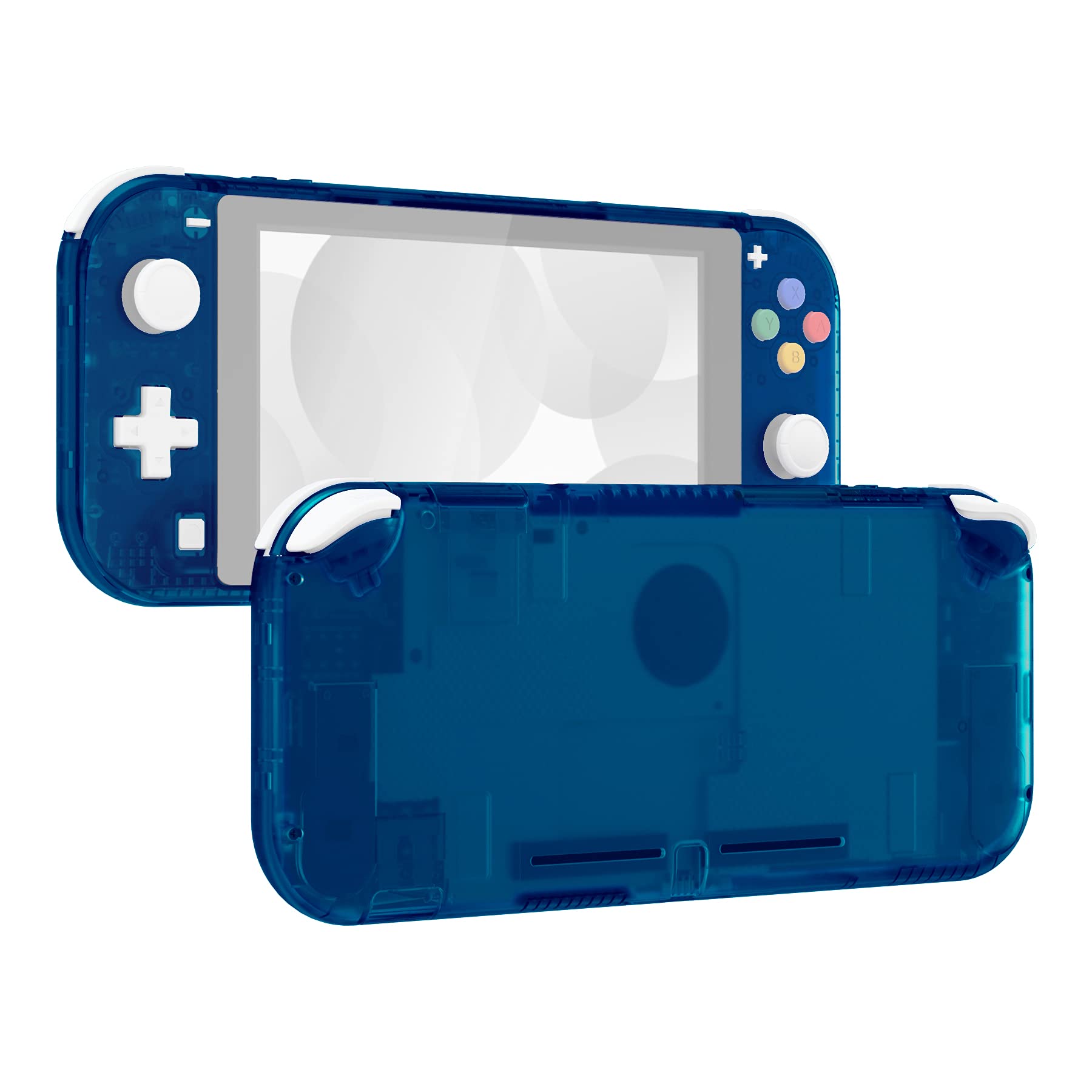 eXtremeRate Transparent Clear Blue DIY Replacement Shell for Nintendo Switch Lite  NSL Handheld Controller Housing with Screen Protector  Custom Case Cover for Nintendo Switch Lite
