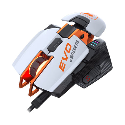 COUGAR 700M EVO Gaming Mouse - 16000 DPI, Adjustable Palm Rest, Weights, Black, Metal