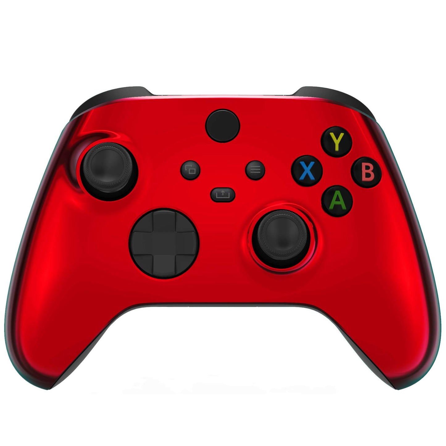 eXtremeRate Custom Shell for Xbox Controller - Chrome Red Faceplate Cover, Model FX3D403, Durable Plastic Replacement Accessory