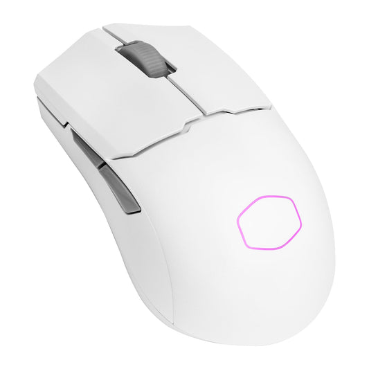 Cooler Master MM712 Wireless Gaming Mouse White with Adjustable 19 000 DPI  2.4GHz and Bluetooth  Ultraweave Cable  PTFE Feet  RGB Lighting and MasterPlus+ Software