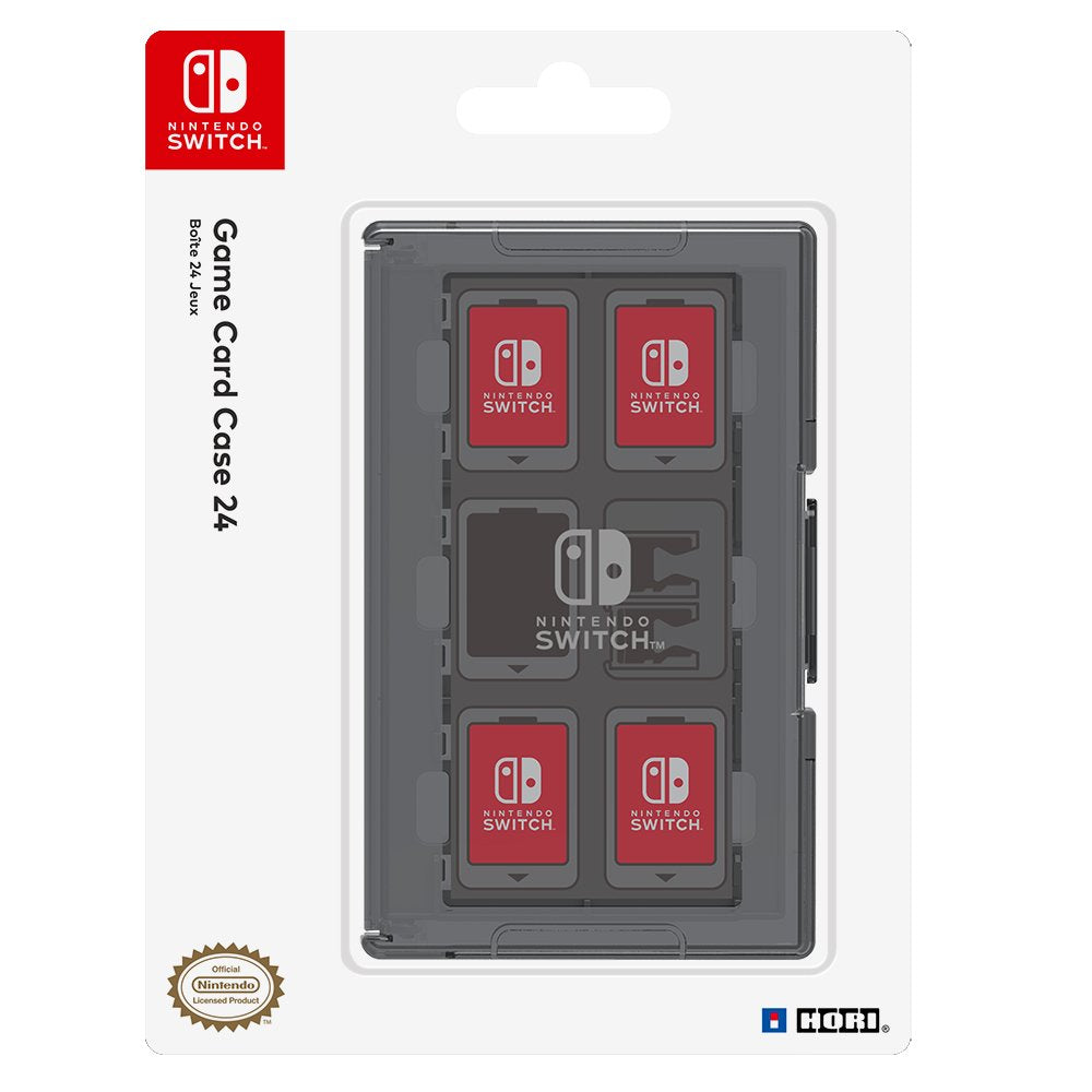 HORI Game Card Case 24 for Nintendo Switch - Officially Licensed, Black, Model NSW-025U