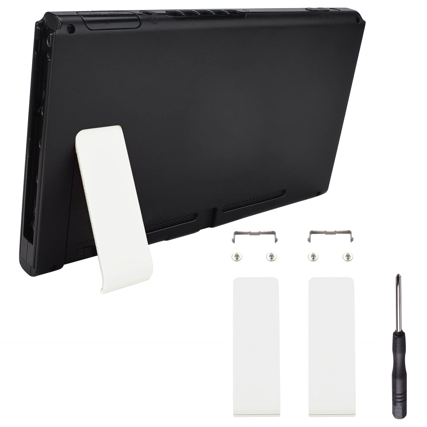 eXtremeRate 2 Set of White Replacement Kickstand for Nintendo Switch  Back Bracket Holder for Nintendo Switch Console