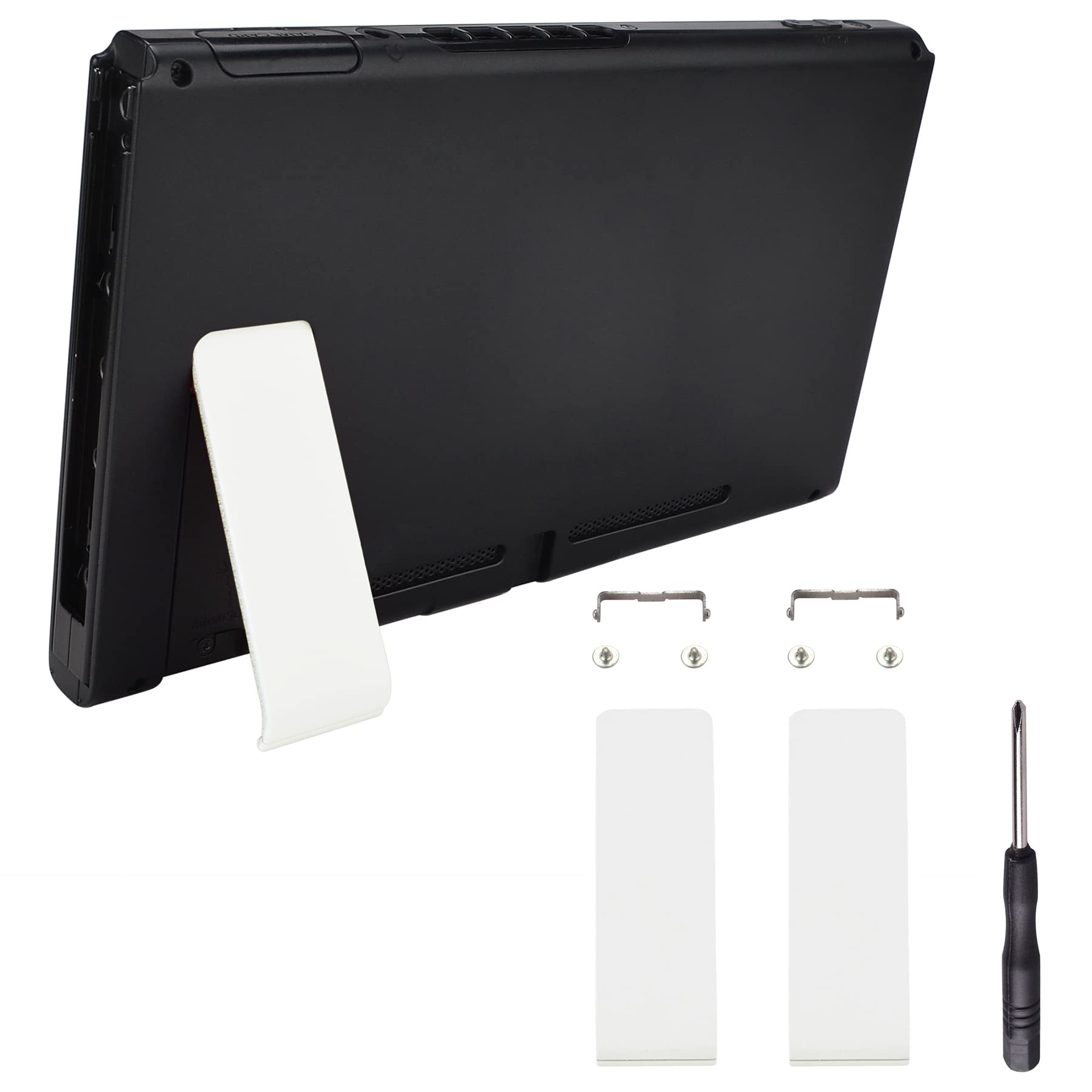 eXtremeRate 2 Set of White Replacement Kickstand for Nintendo Switch  Back Bracket Holder for Nintendo Switch Console