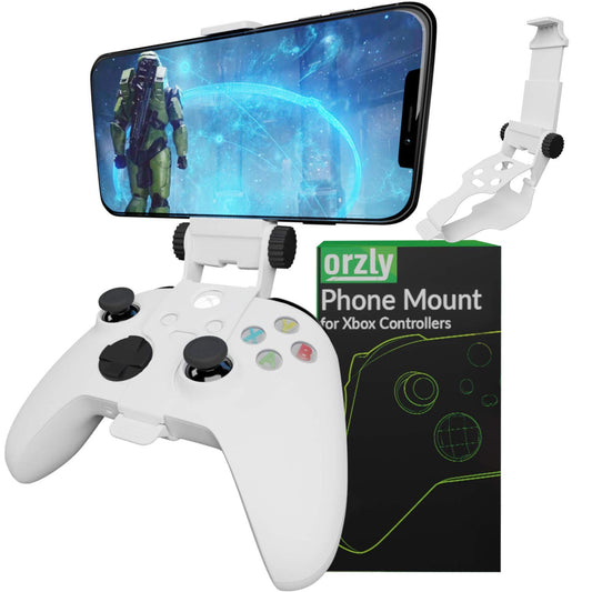 Orzly Xbox Series X Controller Mobile Gaming Clip - Adjustable Phone Holder, Robot White, Model: 2XBOXCLIPWHT, 85mm Size