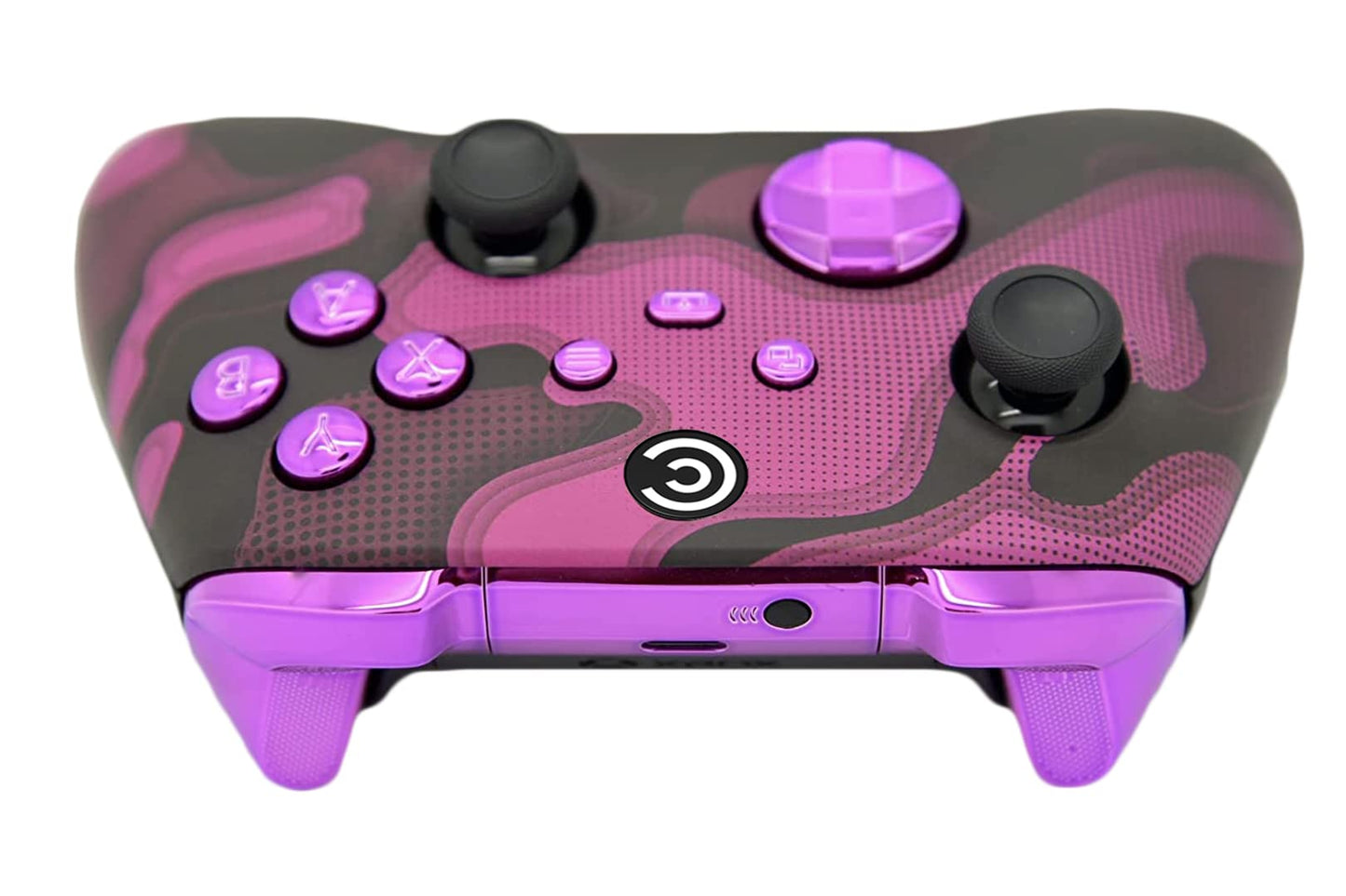 Custom Controllerzz Wireless Controller for PC & Xbox - Purple Camo with Chrome Inserts