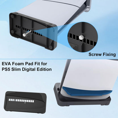 OCTODER PS5 Slim Console Stand with Headset & Controller Hooks, Black, Model E498970-Y001536713FBA