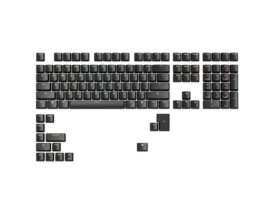 Glorious Gaming ABS Doubleshot 123-Keycap Set (ANSI) - Premium OEM Profile in Classic Black - Ideal for RGB Backlit Mechanical Keyboards