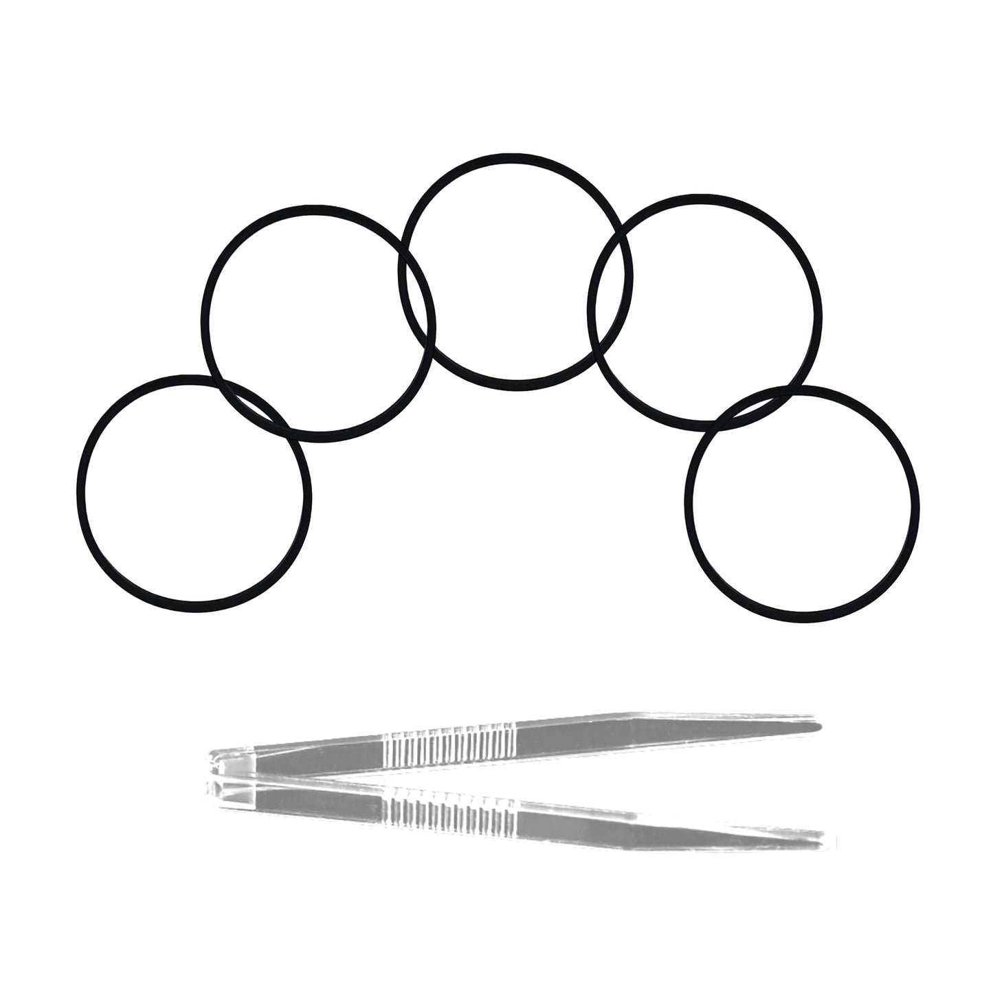 360 DVD Drive Belt Replacement Kit - 5 Pack Rubber Belts for Xbox 360 Slim Fat E Models with Tweezers