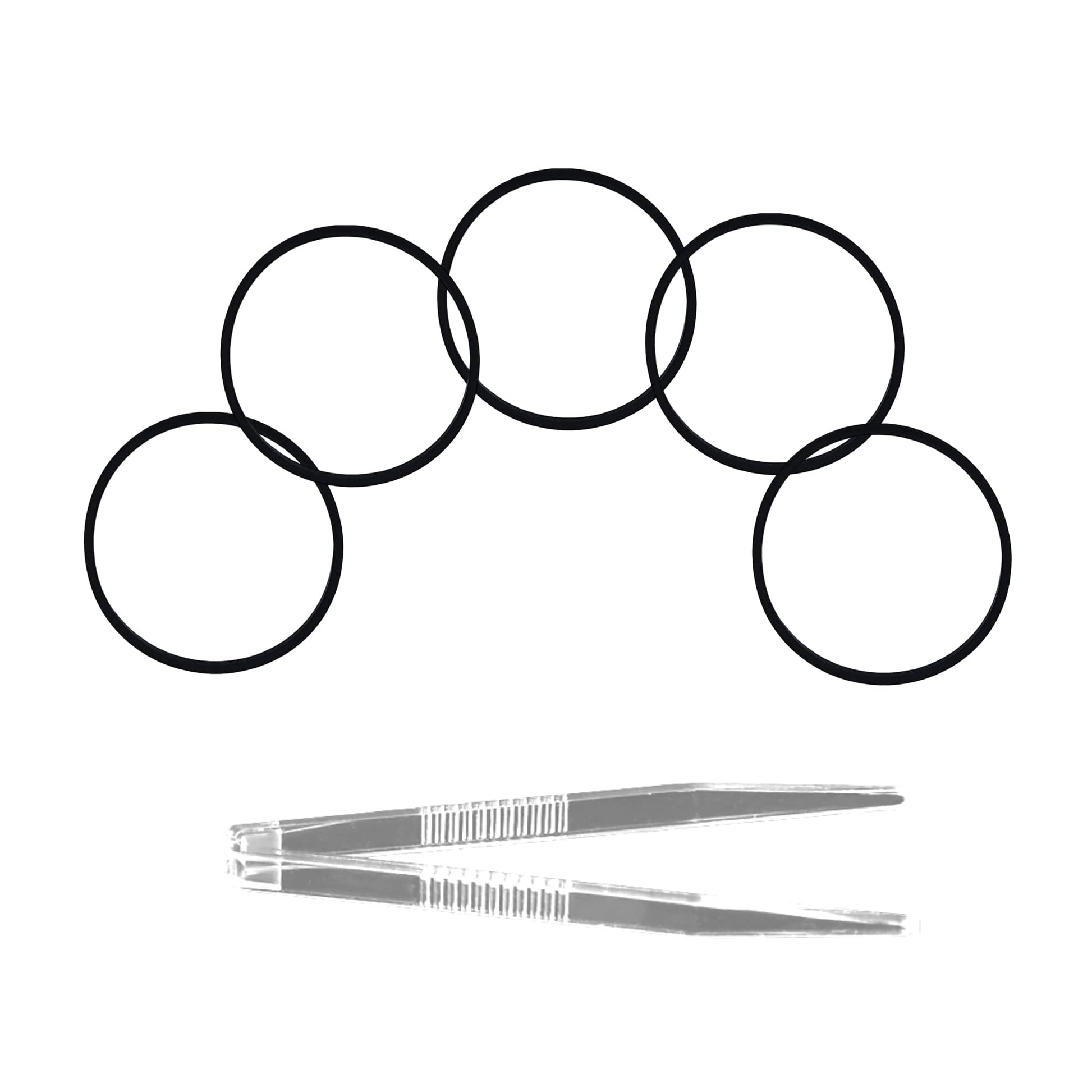 360 DVD Drive Belt Replacement Kit - 5 Pack Rubber Belts for Xbox 360 Slim Fat E Models with Tweezers