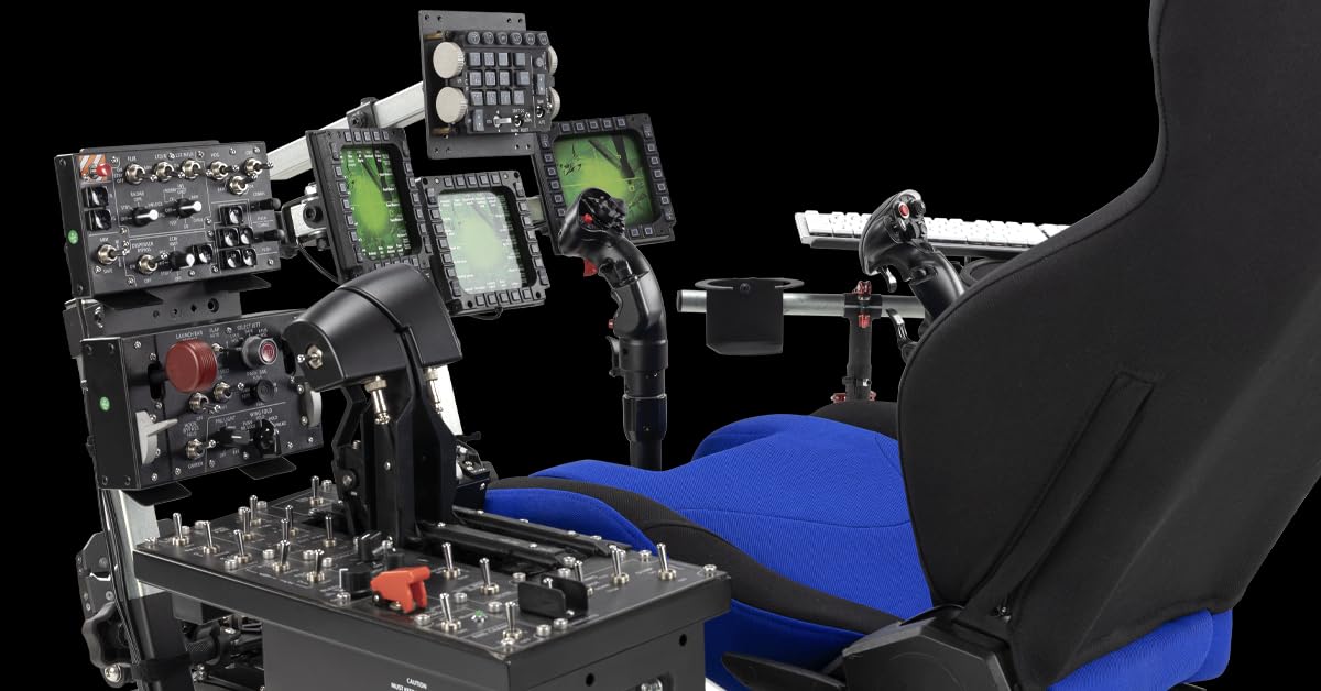 Modular Flight Sim Frame SimFab Modular Flight Simulator Pit DCS Edition Black Seat – GameX24