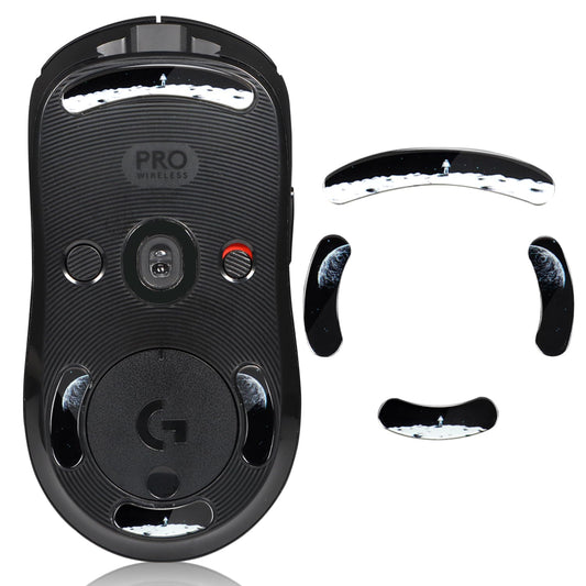 immoenuc Glass Mouse Skates for Logitech G PRO Wireless - Durable Earth Pattern Feet Pads
