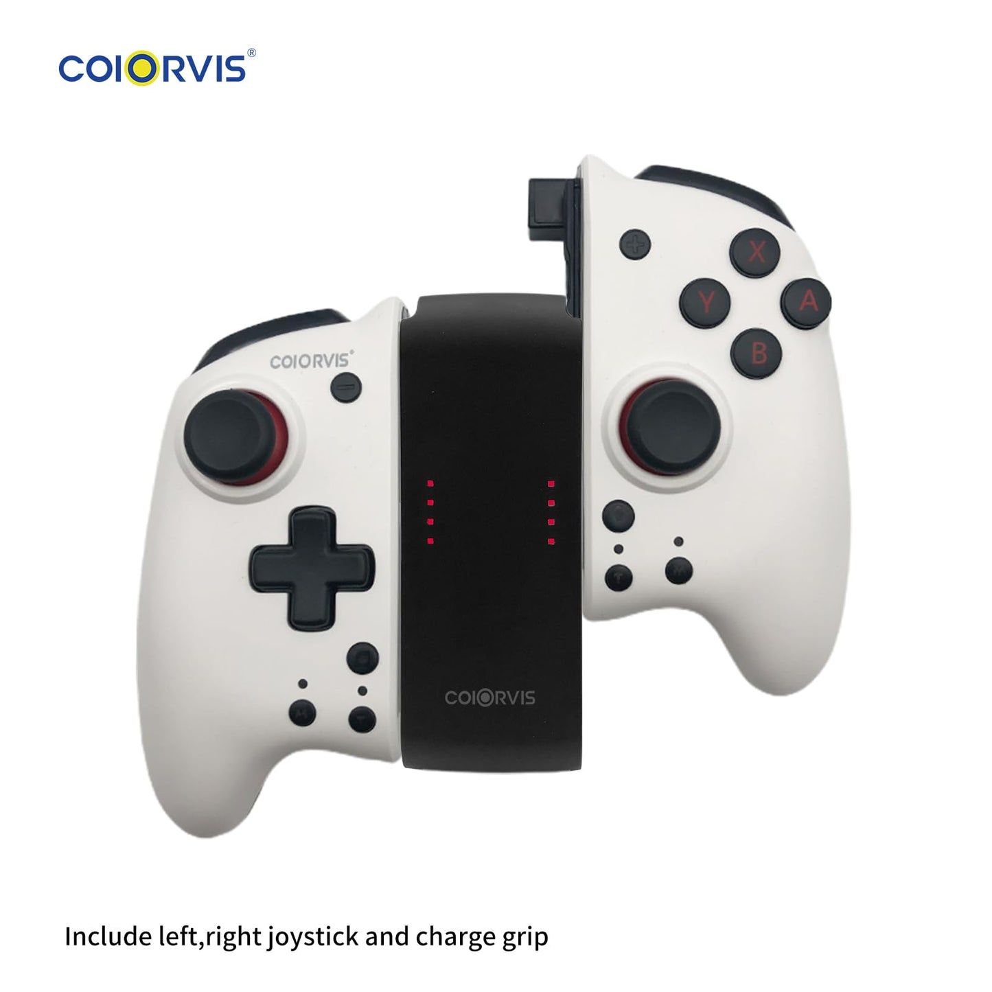 COIORVIS Wireless Switch Controllers Joy Pad, Motion Control, Black-White, 7.87x7.1x3.75 inch for Nintendo Switch/OLED