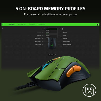Razer DeathAdder V2 Gaming Mouse - 20K DPI, Chroma RGB, 8 Buttons - Halo Infinite Edition
