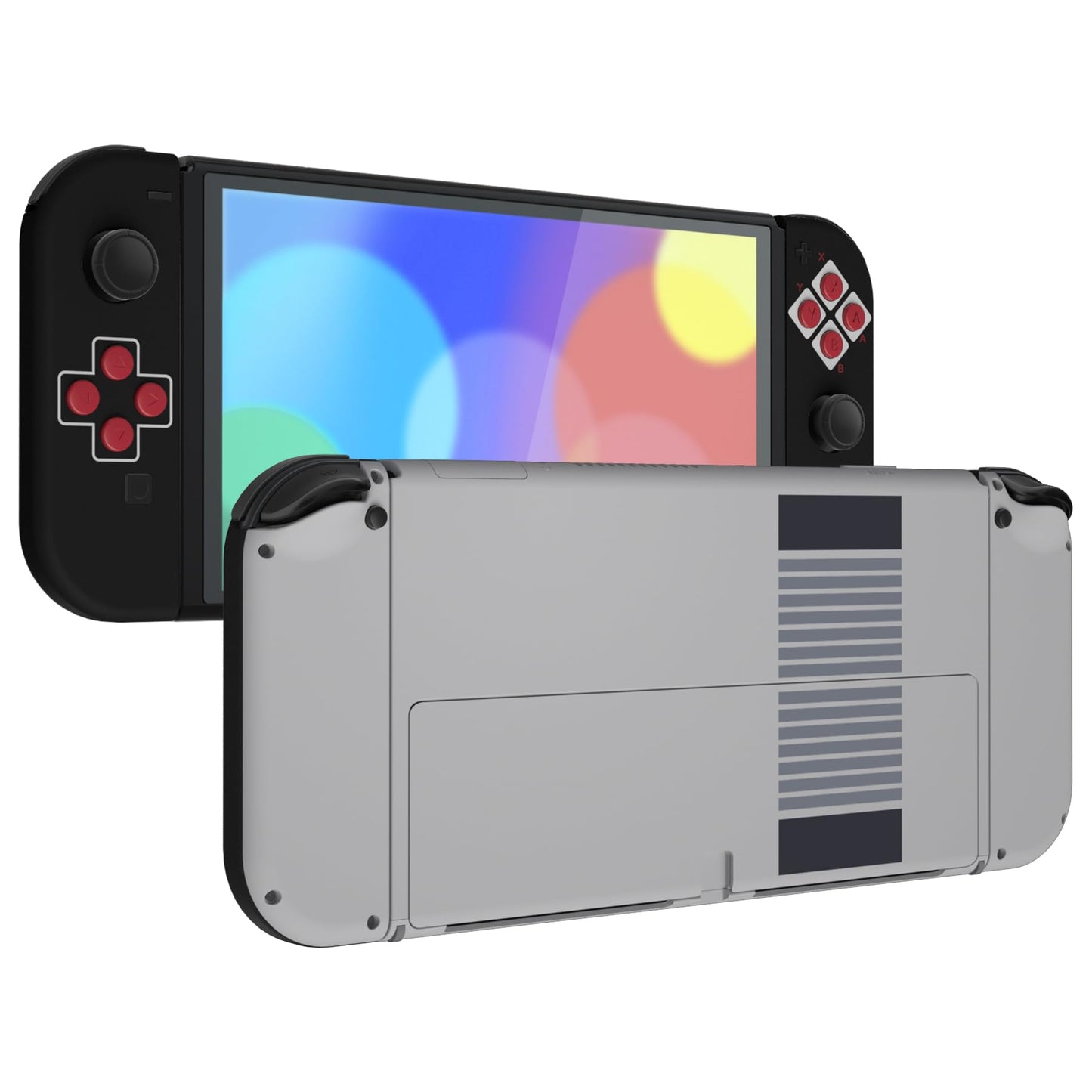 eXtremeRate DIY Full Set Shell Buttons for Nintendo Switch OLED  Soft Touch Replacement Console Back Plate & Kickstand  Custom Housing for Nintendo Switch OLED JoyCon Controller - Classic NES Style