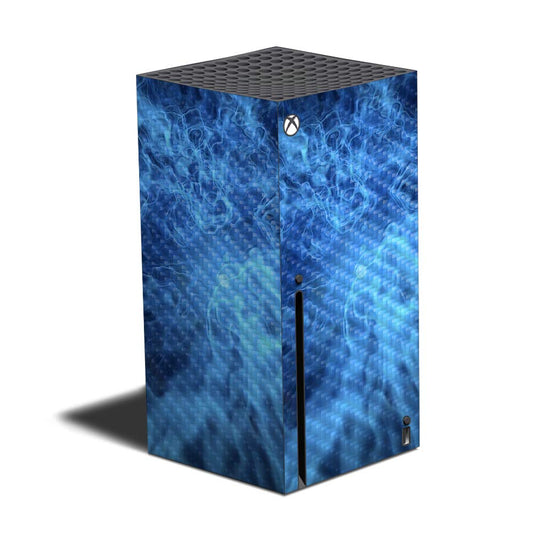 MightySkins Carbon Fiber Skin Compatible with Xbox Series X - Blue Mystic Flames | Protective  Durable Textured Carbon Fiber Finish | Easy to Apply | Made in The USA