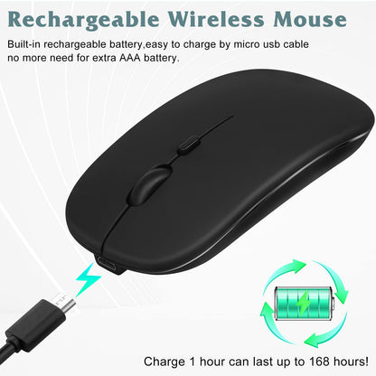 UrbanX Bluetooth Rechargeable Wireless Mouse, Midnight Black, Optical, Model UXM030, 500 Hour Battery Life