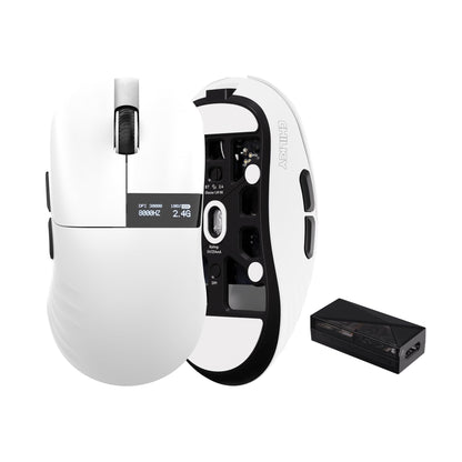 OOCTPK Wireless Gaming Mouse - 8K Dual Polling, 30000 DPI, Super Lightweight 49g, Tri-Mode (2.4G/USB-C/Bluetooth) - White