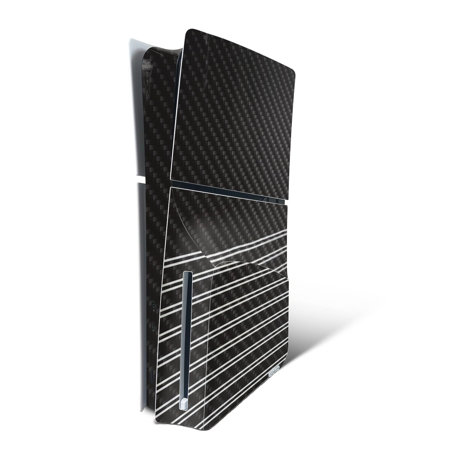 MightySkins Carbon Fiber Skin for PS5 Playstation 5 Slim Disc Edition Console Only - Pinstripe Protective  Durable Textured Carbon Fiber Finish Easy to Apply Made in The USA
