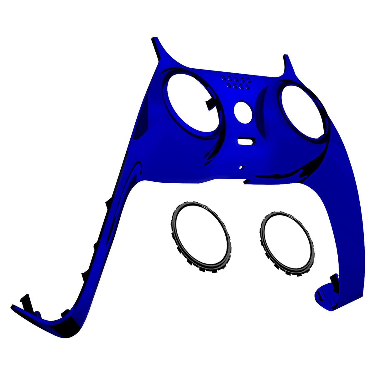 eXtremeRate Chrome Blue Glossy Decorative Trim Shell Compatible with p s 5 Controller  DIY Replacement Clip Shell  Custom Plates Cover Compatible with p s 5 Controller with Accent Rings