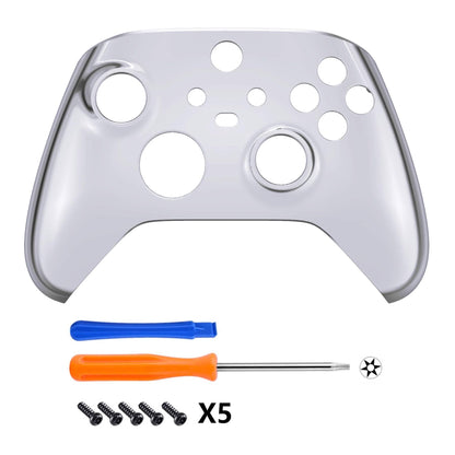 eXtremeRate Custom Shell for Xbox Controller - Chrome Silver Plastic Faceplate Model FX3D402 for Series X & S