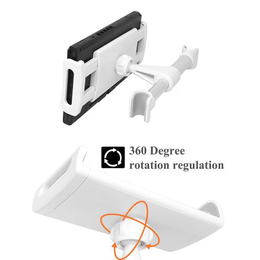 FYOUNG Car Headrest Mount for Switch & Devices (4"-11") - Adjustable Holder, White, Model NT32NW-XX-1-1