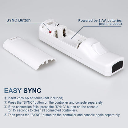 FASIGO Remote Controller with Nunchuck for Nintendo Wii/Wii U, 2 Pack - White & Black