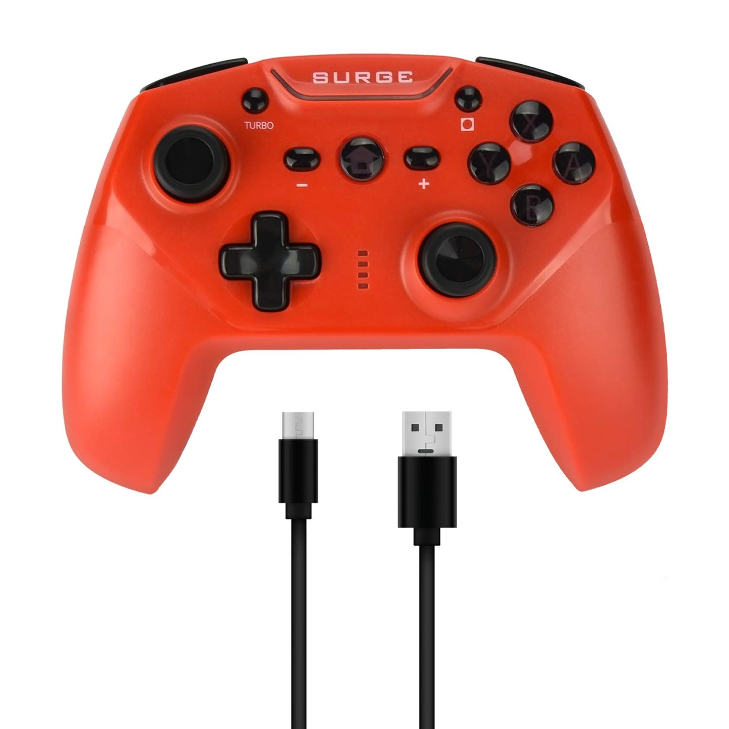 Surge Switchpad Pro Wireless Controller for Nintendo Switch  4 Macro Buttons  Rechargeable 550mAh Battery  Motion Controls - Red