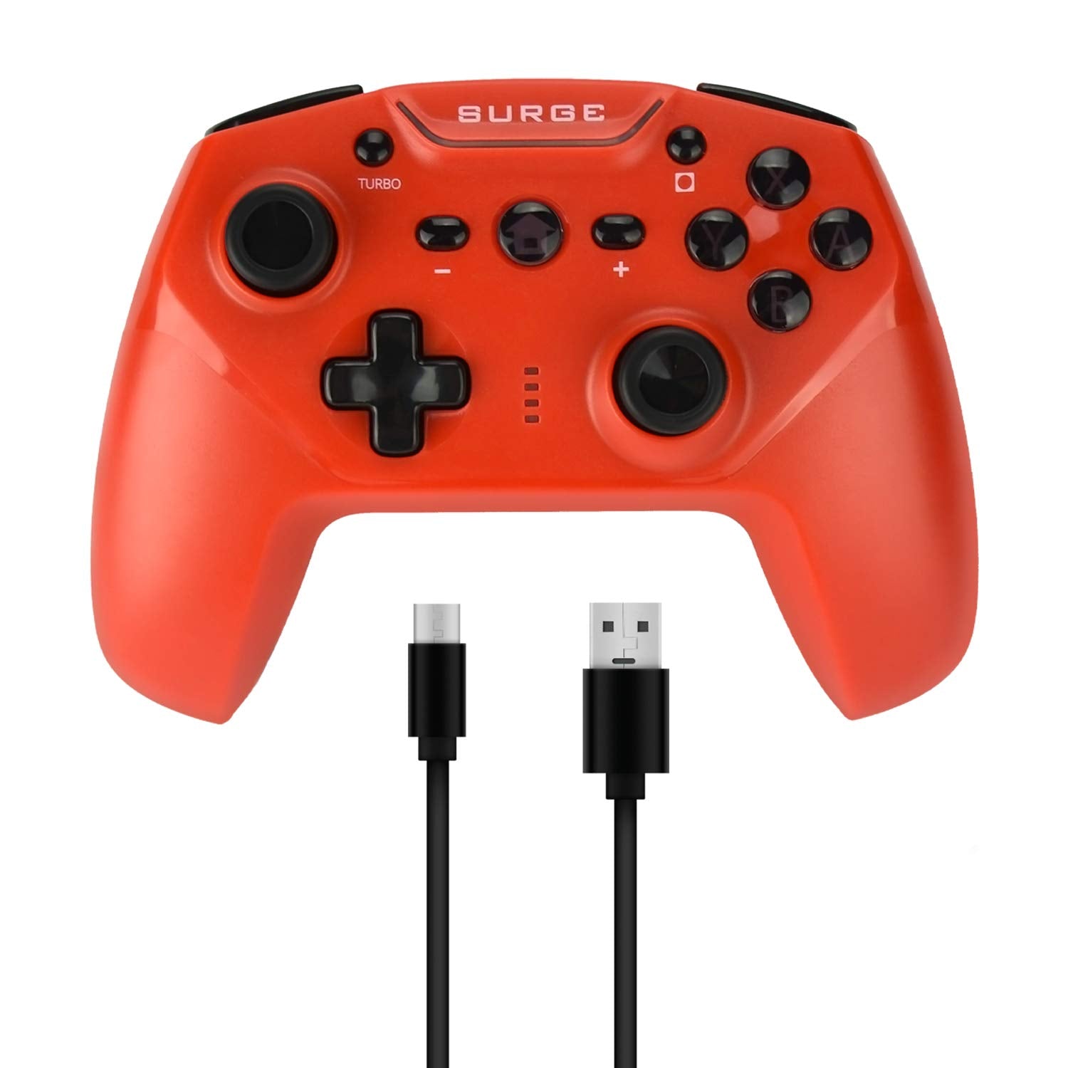 Surge Switchpad Pro Wireless Controller for Nintendo Switch  4 Macro Buttons  Rechargeable 550mAh Battery  Motion Controls - Red