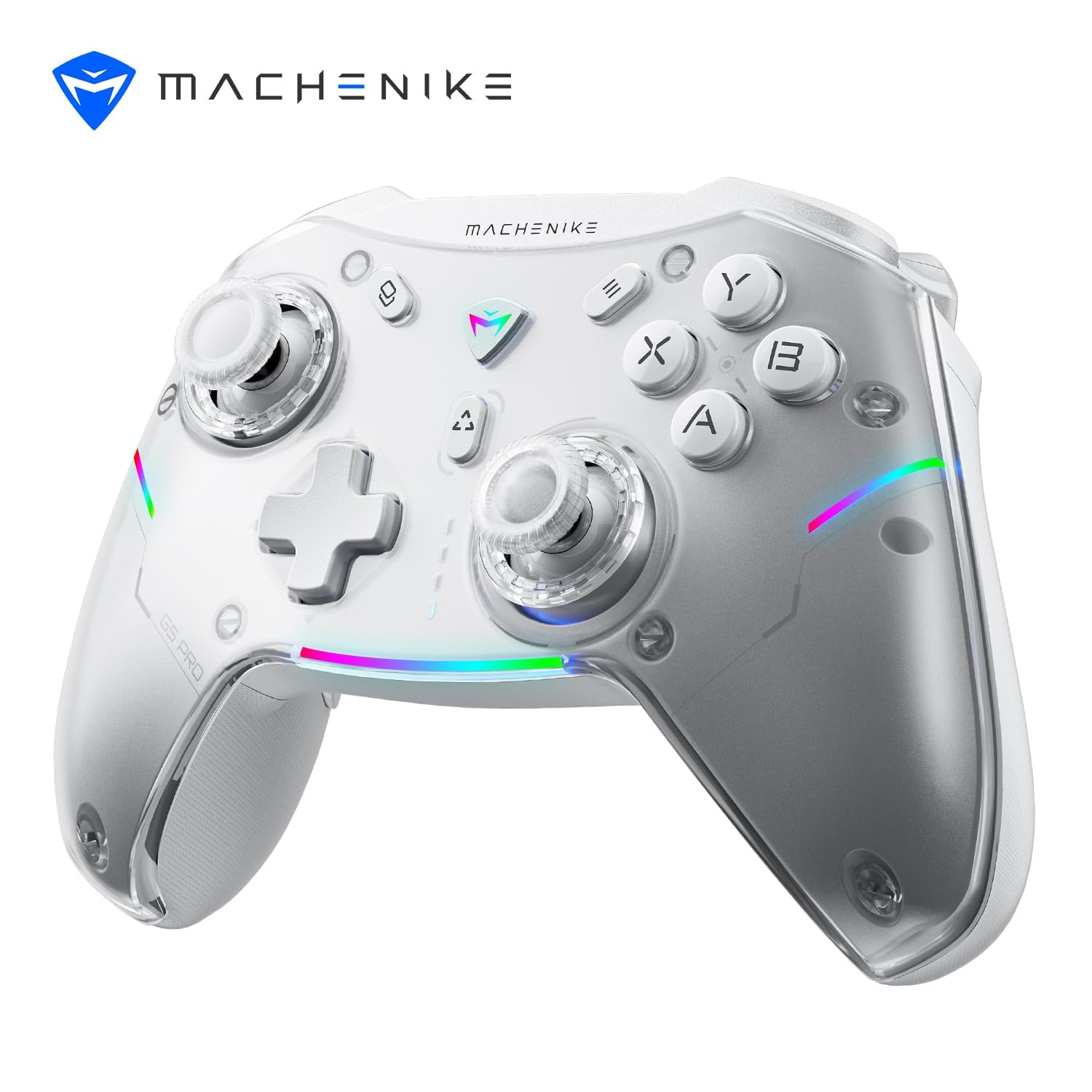 Machenike G5 Pro Wireless Gaming Controller for Windows PC Switch IOS&Android PC Controller Hall Effect Joystick?Triggers/Gyroscope RGB Lights (White) [video game]