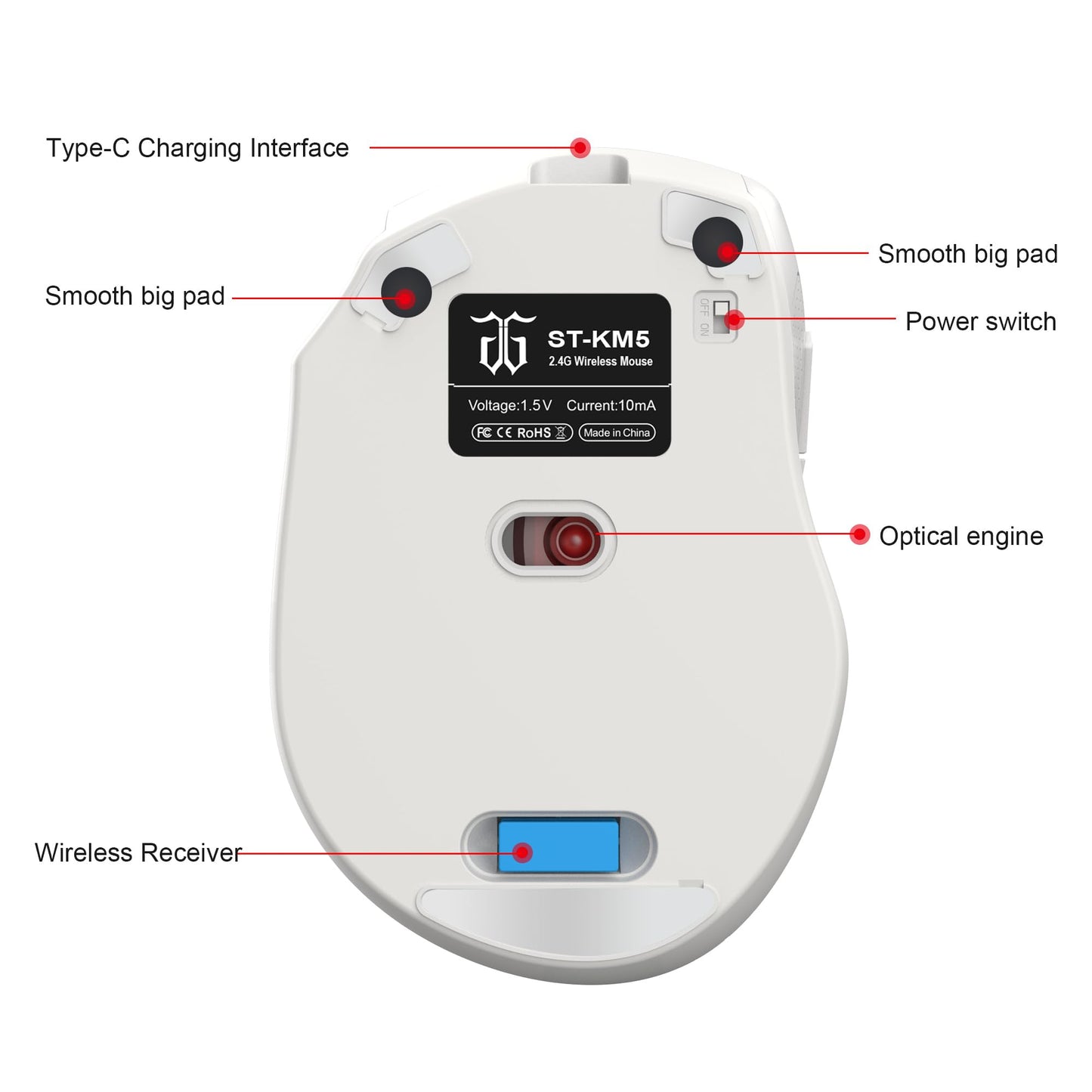 Snpurdiri Wireless Gaming Keyboard and Mouse Combo, Mini 60% Mechanical RGB, Ergonomic Vertical Mouse, Grey White Combo, Small Large