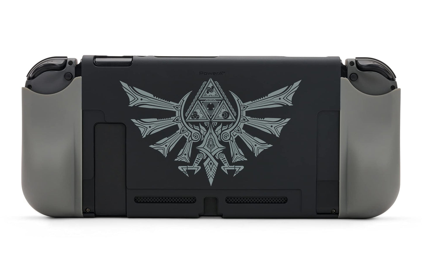 PowerA Silver Hyrule Crest Console Shield for Nintendo Switch - Hard Plastic Shell with Ergonomic Grips, Officially Licensed
