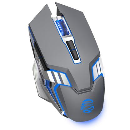 SHUNJINRUN Bluetooth Gaming Mouse - Wireless, 800mAh, RGB, 7 Buttons, Model SJR343, Gray