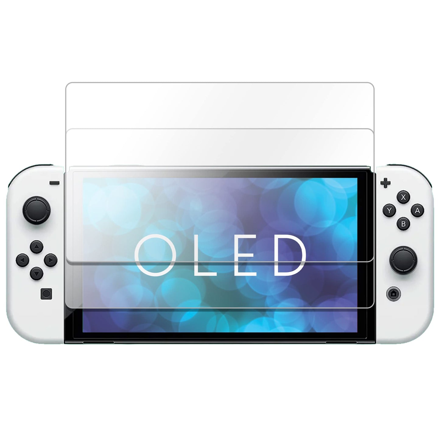 TalkWorks Tempered Glass for Nintendo Switch OLED 2021 - Scratch- & Crack-Resistant Screen Protector  Easy-Install  Protective Ultra-Thin HD Touch Screen Cover Film Back (2 Pack)