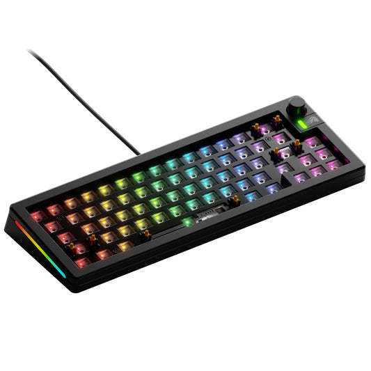 Glorious GMMK 3 Barebones 65% Custom Gaming Keyboard Kit - Black, Hotswappable MX, Modular Gasket System, Compact Design