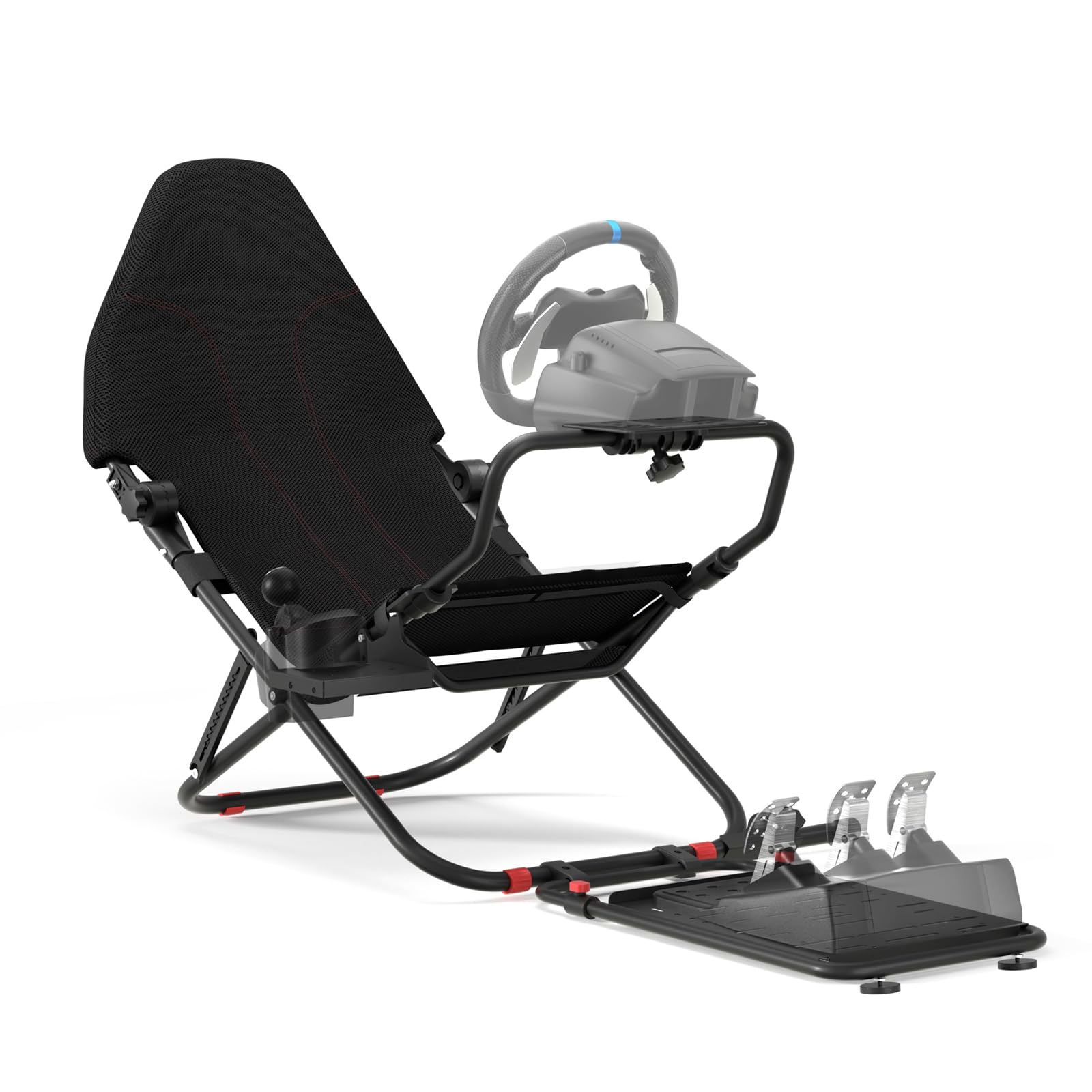 RACGTING Racing Simulator Cockpit - Foldable & Adjustable for G29/G920/G923, Thrustmaster, Fanatec, Black