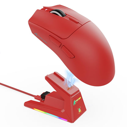 ATTACK SHARK X1 Ultralight Wireless Gaming Mouse - 40000DPI, RGB Charging Dock, Optical Switch, Red
