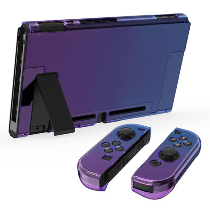 eXtremeRate PlayVital Protective Case for Nintendo Switch - Shock-Absorbent Hard Shell, Gradient Translucent Blue, Model NTP347