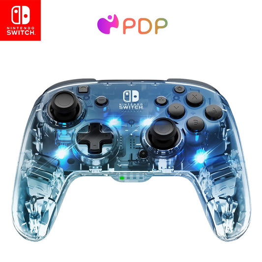 PDP Afterglow Wireless RGB Controller for Nintendo Switch & Lite - Model 500-137, Customizable, Rechargeable, Translucent LED Lighting