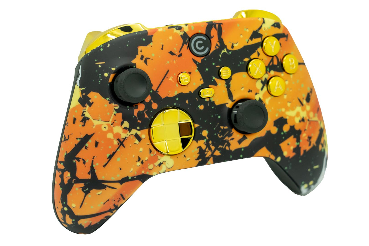 Custom Controllerzz Wireless Controller for Xbox & PC - Molten Camo & Gold Chrome Inserts