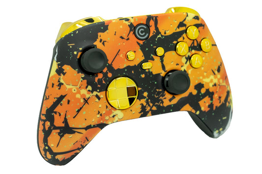 Custom Controllerzz Wireless Controller for Xbox & PC - Molten Camo & Gold Chrome Inserts