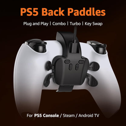 GMVOX PS-5 Controller Paddles with MIC, 4 Programmable Buttons, Combo/Turbo/Remapping, Plug & Play, Black
