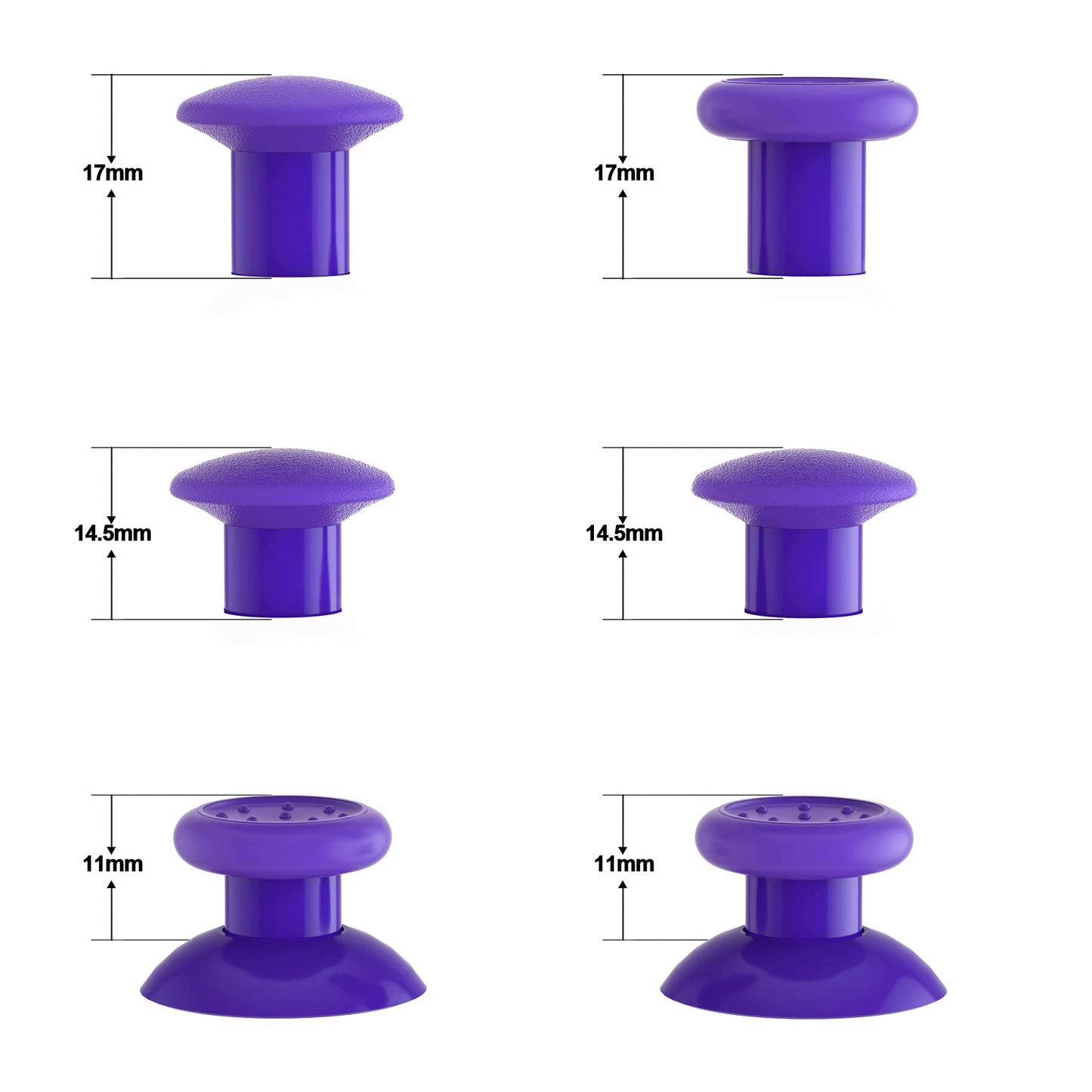eXtremeRate ThumbsGear Ergonomic Thumbstick for PS5/PS4, 3 Height Adjustable Joystick, Purple, Model P4J1115-JY