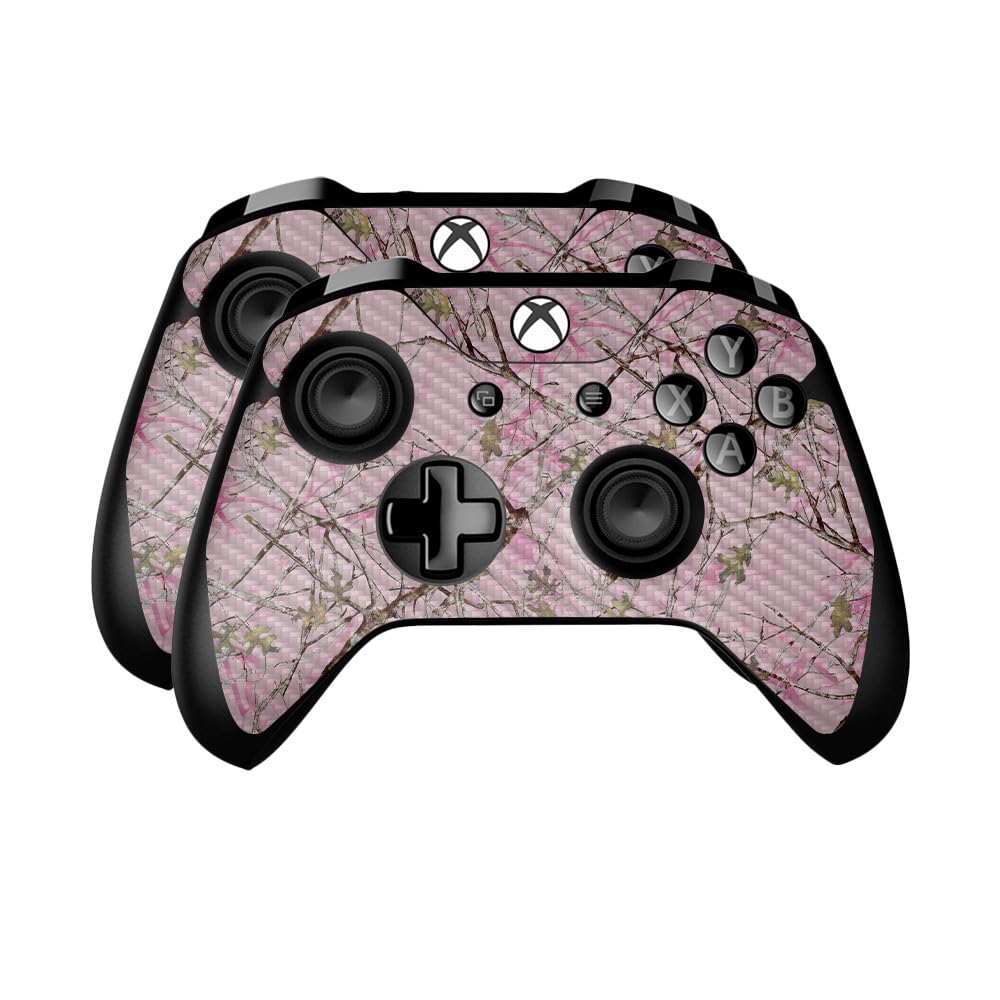 Carbon Fiber Skin Compatible with Microsoft Xbox One Controller (2 Pack) - Conceal Pink - Premium 3M Vinyl Protective Wrap Decal Cover - Easy to Apply | Crafted in The USA by MightySkins