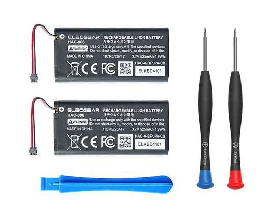 ElecGear 2 x Replacement Battery for Joy-Con Switch Controller, HAC-006 Internal Rechargeable Li-ion Battery for Nintendo Joycon